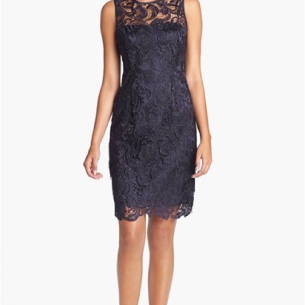 Illusion Bodice Lace Sheath Dress